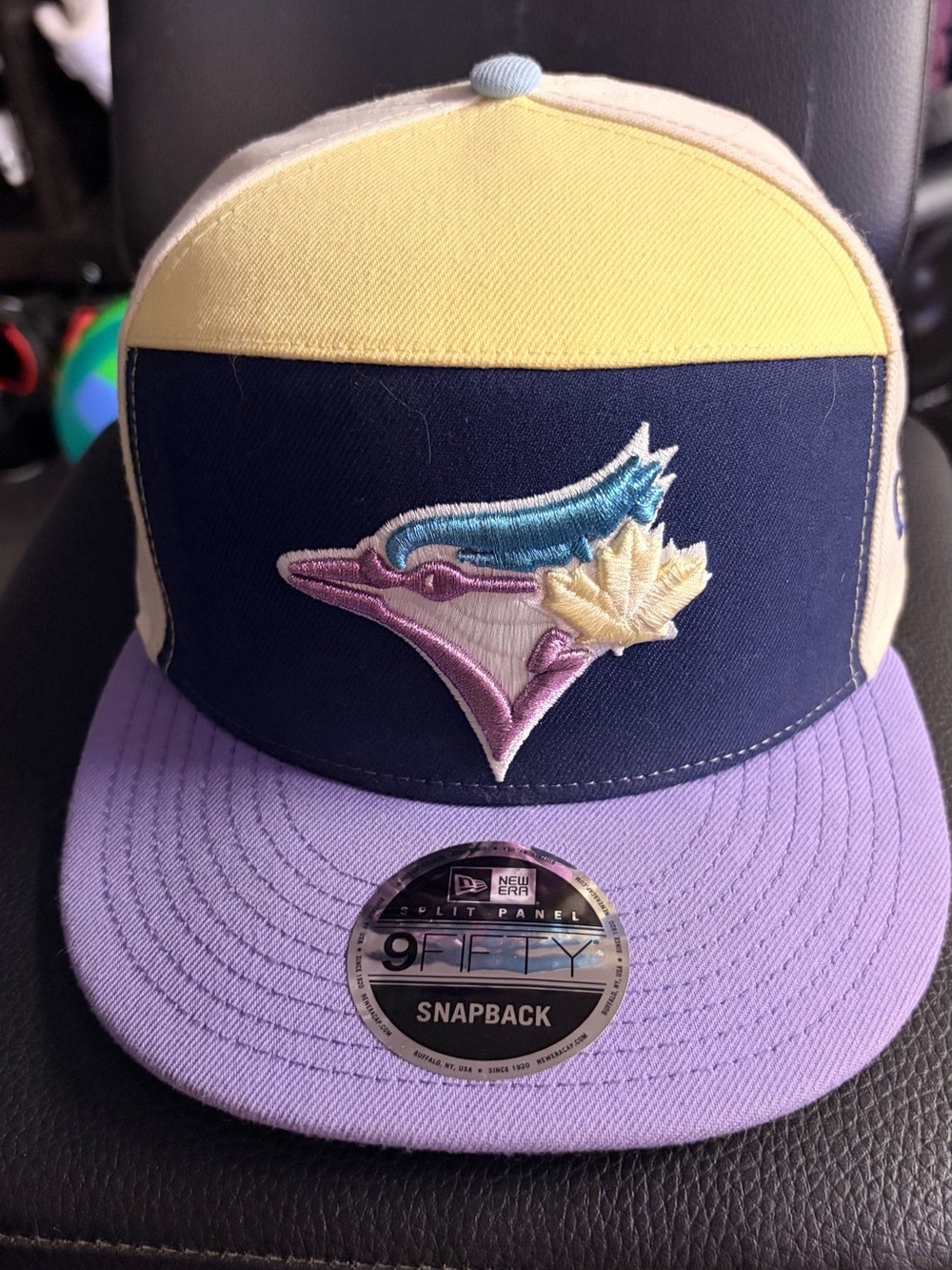 New Era Toronto Blue Jays Snapback Hat - Navy, Yellow & Lavender